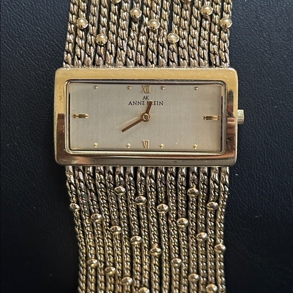 Anne Klein Gold Tone Rectangular Dial Quartz Bracelet Watch